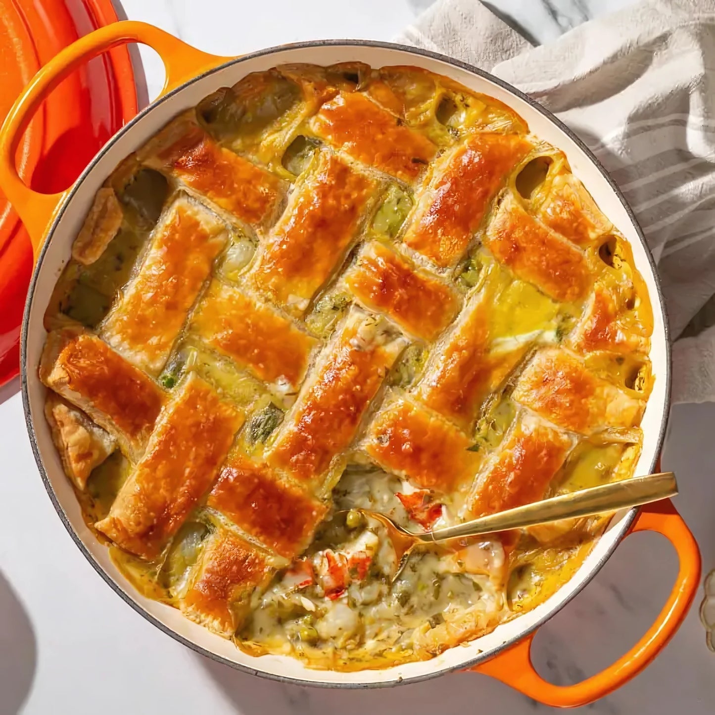 Le Creuset Flamme Dorée Shallow Casserole
