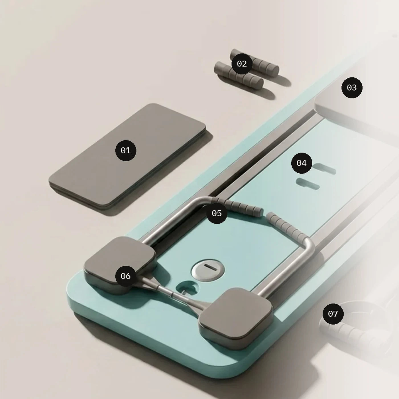 Carriage laid out with every part numbered