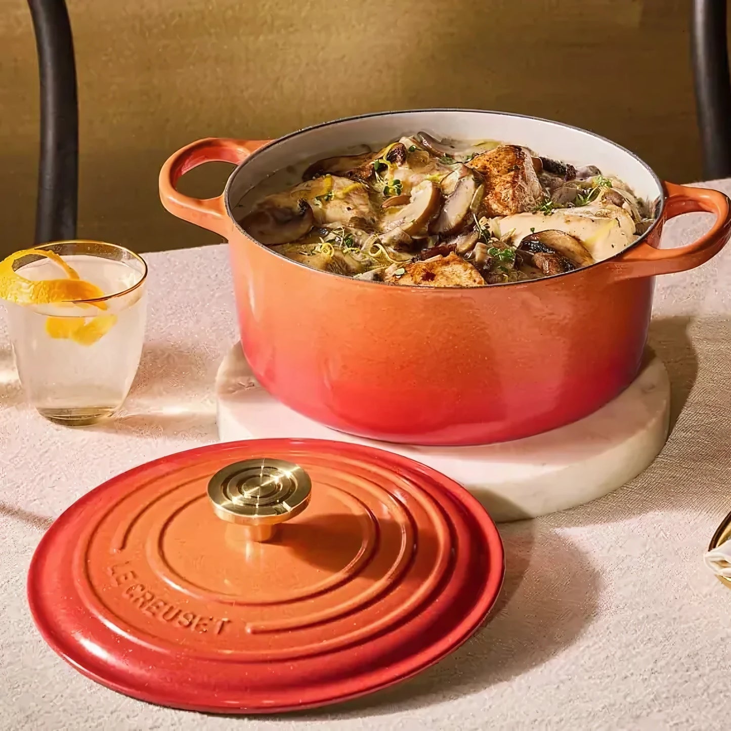 Le Creuset Flamme Dorée Round Casserole
